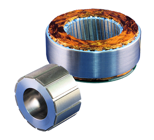 Frameless torque motor. Rotor and stator can be seen in this image