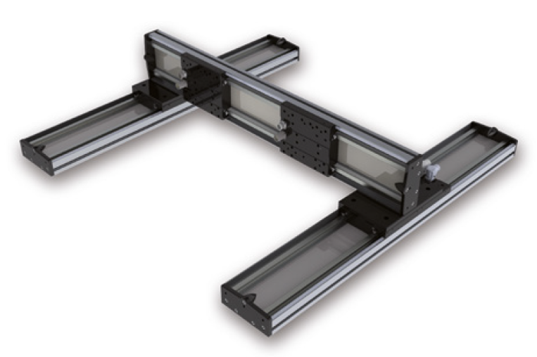 Linear motor axes arranged as gantry or portal.